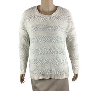 Forever 21 Mixed Knit Sweater Size L White